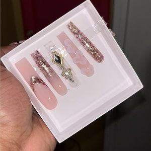 “Rose Gold Pedal” - ACRYLIC press on nail